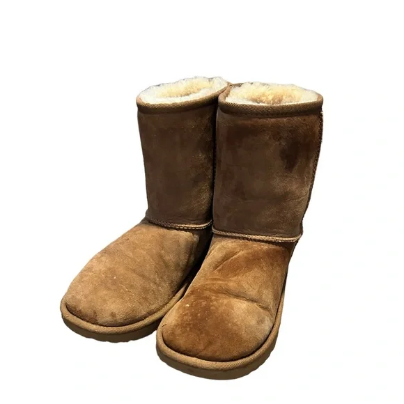 UGG Women's Soft Brown Suede Sherpa Lined Classic Ugg Winter Boot-Size 5 - Picture 6 of 13